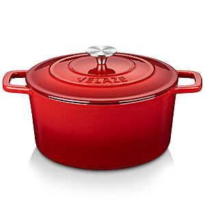 6-Qt Velaze Round Enameled Cast Iron Dutch Oven w/ Lid (2 colors) $33 + Free S&H
