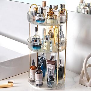 3-Tier Zufudo Rotating Countertop Makeup Organizer $12
