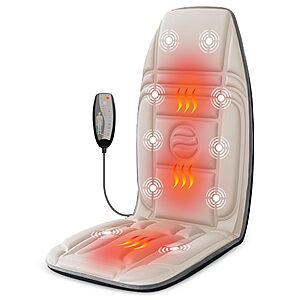 Prime] Heycool Vibration Back Massager Chair Pad w/ 10 Vibration Motors & 2 Heating Levels (Beige) $31.79 + Free Shipping