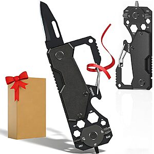 Yoyatoo Multitool Pocket Knife (Black or Camouflage) from $5 