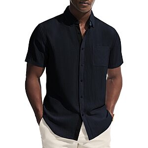 PJ PAUL JONES Men's Button Down Linen Short Sleeve Dress Shirts (Various) from $8.24 + Free Shipping w/ Prime or on $35+