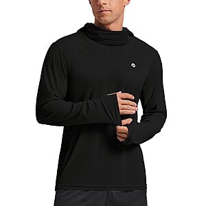 PINSPARK Men's UPF 50+ Sun Protection Long Sleeve Hoodie w/ Mask (Various)