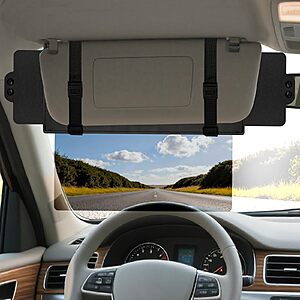 Veharvim UV400 Polarized Anti-Glare Car Sun Visor Extender