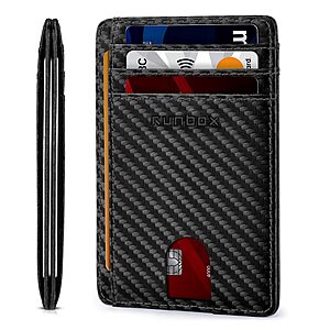 RUNBOX RFID Front Pocket Slim Wallet w/ ID Window (Various) from $3.50 