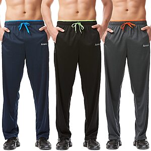 SACUIMAN Men's Athletic Sweatpants With Zipper Pockets