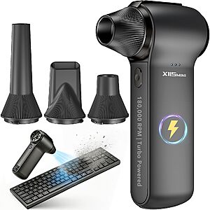HTAIER 180,000RPM Cordless Electric Air Duster w/ 3-Speed Fan  $19.79 + Free Shipping w/ Prime or on $35+