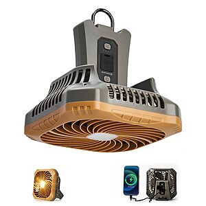 Odoland Portable Camping Fan with LED Lantern (Brown) $12.99 + Free Shipping w/ Prime or on $35+