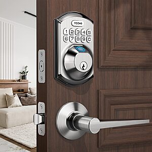 TEEHO Electronic Keypad Fingerprint Door Lock w/ 2-Lever Handles $44.99 + Free Shipping