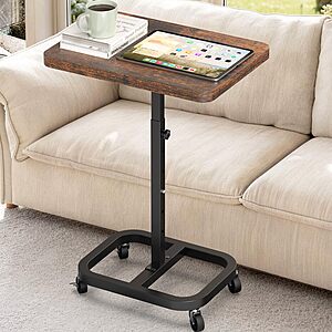 alentar 16.89" x 12.95" Adjustable Height Mobile TV Tray Table (26" to 34") $25 + Free S&H