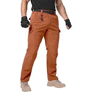 Arunlluta Men's Ripstop 9-Pocket Tactical Cargo Pants (Brown)