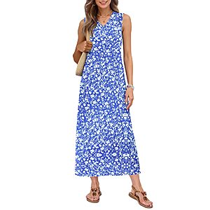 MISFAY Women’s Sleeveless Casual Boho Maxi Dress w/ Pockets (various) $7.50 