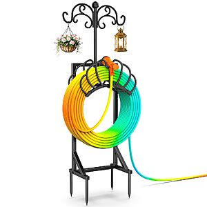 60" COZEER Heavy Duty 160' Garden Hose Holder w/ Shepherds Hooks $20.85 + Free Shipping w/ Prime or on $35+