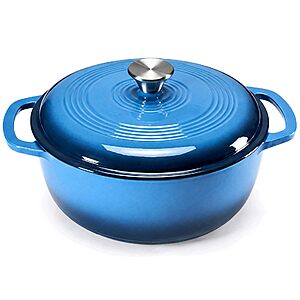 6-Quart DUMOS Enameled Cast Iron Dutch Oven Pot w/ Lid (Gradient Blue)