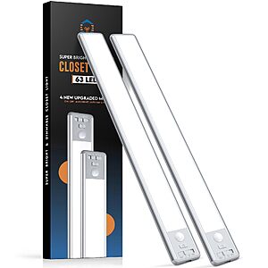 2-Pack 14.8" BLS Rechargeable Under Cabinet Motion Sensor Lights