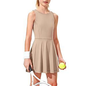 JOCMIC Girl's Athletic Sleeveless Tennis Dress w/ Shorts $11.49 + Free Shipping w/ Prime or on $35+