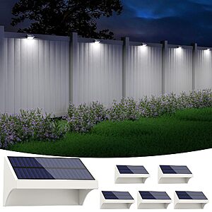 6-Pack NIORSUN Waterproof LED Solar Fence Lights w/ 4-Modes $9.44 + Free Shipping w/ Prime or on $35+
