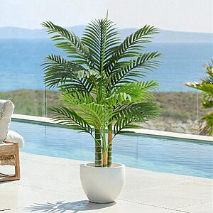 4' Keeplush Triple Golden Cane Artificial Tropical Palm Tree $29.99 + Free Shipping w/ Prime or on $35+