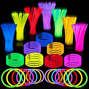 100-Piece 8" JOYIN Neon Glow in the Dark Party Supplies Light Up Necklaces and Bracelets  $6.39 + Free Shipping w/ Prime or on $35+