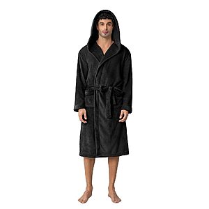 Lagtew Men's Hooded Premium Plush Warm Bathrobe w/ Pockets from $9.99 + Free Shipping w/ Prime or on $35+