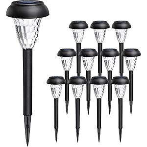 Prime Members: 12-Pk GIGALUMI Outdoor Waterproof Solar Lights $16.50 + Free S&H