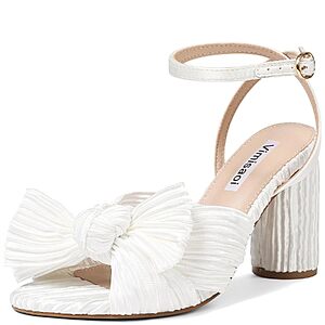 VIMISAOI Women's Bow Block Heel Ankle Strap Sandals (Various) $11 