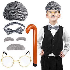 5-Piece Yewong Kids Old Man Grandpa Costume Accessories Set (3 Options) $10.00 + Free Shipping w/ Prime or on $35+ $6