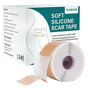 1.6" x 158" SLUKHIG Medical Grade Silicone Scar Tape Roll $6 