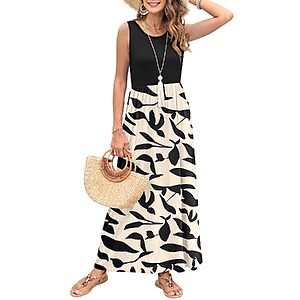 MISFAY Women's Sleeveless High Waist Maxi Dress from