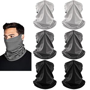 6-Pk HONGTEYA UV Protection Cooling Neck Gaiter (Various)