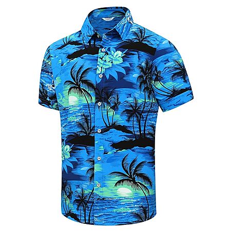 SheLucki Men's Hawaiian Shirt (Various) $7.99 + Free Shipping w/ Prime or on $35+