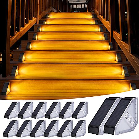 14-Pack KINKAI Solar Waterproof LED Triangle Deck Lights $17.54 + Free Shipping w/ Prime or on $35+