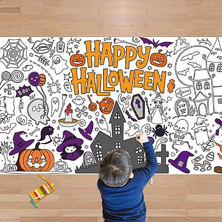 35" × 63" Halloween Giant Coloring Tablecloth/Poster  $3.99 + Free Shipping w/ Prime or on $35+