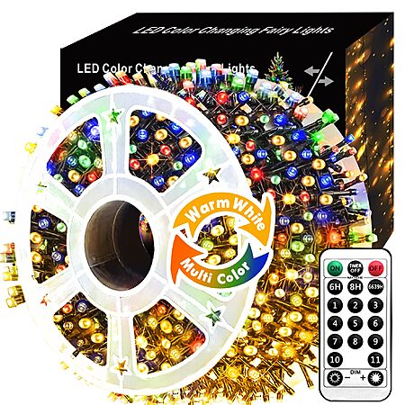 Lightning Deal: 204' 600-LEDs Voolex Color Changing Christmas String Lights w/ 11 Modes (Multicolor) $8.89 + Free Shipping w/ Prime or on $35+