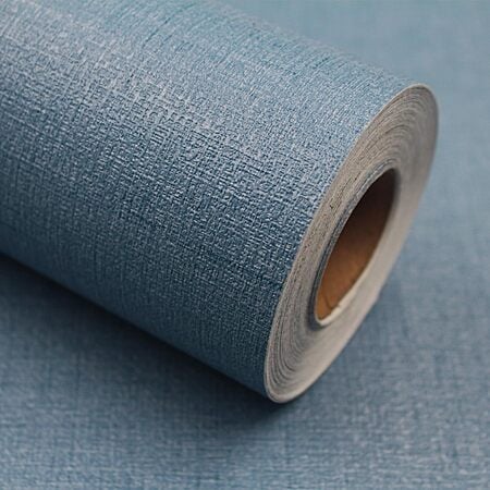 17.7" x 196" auxua Extra-Thick Textured Grasscloth Peel & Stick Wallpaper (Navy Blue or White) $9.59 + Free Shipping w/ Prime or on $35+