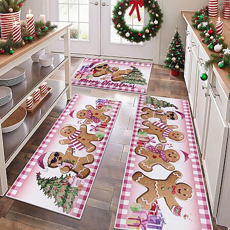 3-Piece Ileading Christmas Kitchen Non-Skid Floor Rugs $16.99 + Free Shipping w/ Prime or on $35+