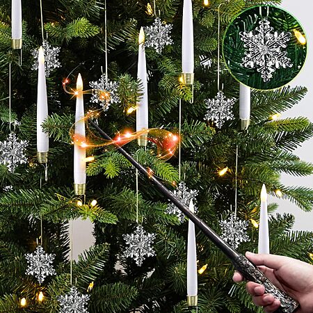 12-Pack Sunjas Christmas Tree Candles w/ Snowflakes & Magic Wand $13.64 + Free Shipping w/ Prime or on $35+