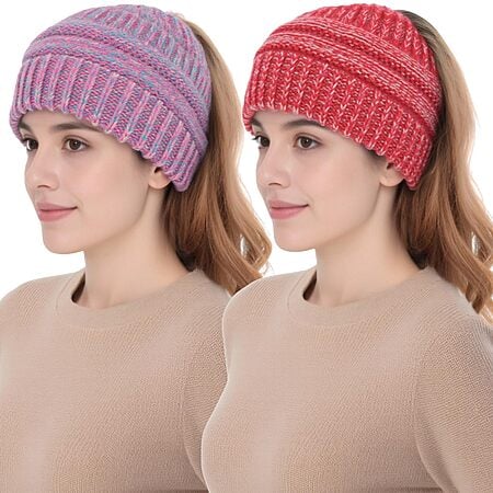 2-Pack EINSKEY Women's Knit Ponytail Beanie (Various) $4.99 + Free Shipping w/ Prime or on $35+