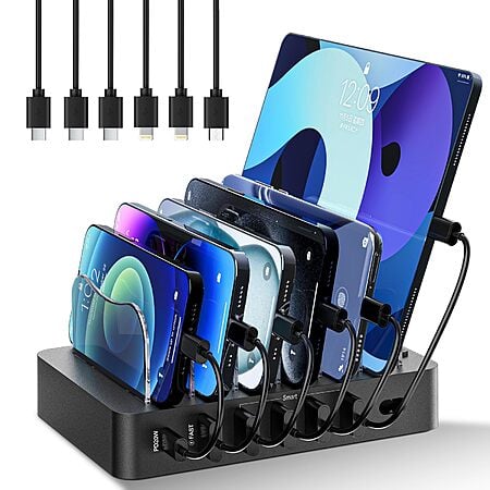 CLEVER BRIGHT 6-Port 68W Charging Station (Black) $14.39 + Free Shipping w/ Prime or on $35+