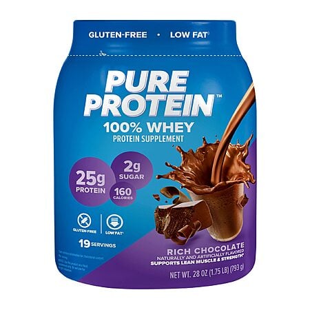 1.75-Lb Pure Protein Whey Protein Powder (Rich Chocolate) $15.28 w/ S&S + Free Shipping w/ Prime or on $35+