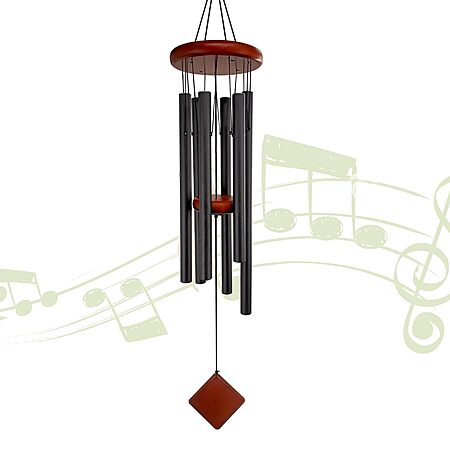 [Prime] 26"BK Howarmer Wind Chimes Outdoor w/ 6 Tuned Tubes $6.49 + Free Shipping