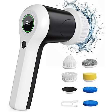 Puftem Electric Cordless Spin Scrubber w/ 6 Heads $14.29 + Free Shipping w/ Prime or on $35+