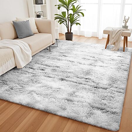 8'x10' YOBATH Large Modern Non-Slip Soft Fluffy Area Rug (Light Grey) $27.49 + Free Shipping w/ Prime or on $35+