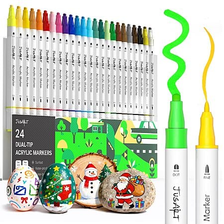 [Prime] JusArt Dual Tip Acrylic Paint Pen Markers Sets (Various) from $6.99 + Free Shipping