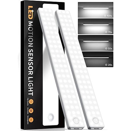 2-Pack 13" Auxoda Rechargeable Under Cabinet LED Motion Sensor Lighting (7000K White Light) $9.99 + Free Shipping w/ Prime or on $35+