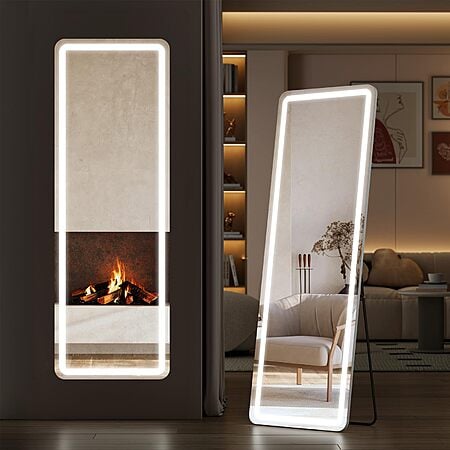 61"x17" Sweetcrispy Full Length Mirror w/ Dimmable LED Lights $59.98 + Free Shipping