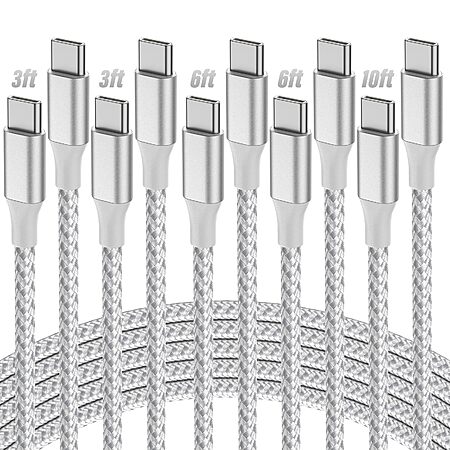 5-Pack SwaggWood 60W Fast Charging Nylon Braided USB-C to USB-C Cable (3/3/6/6/10FT) $3.99 + Free Shipping w/ Prime or on $35+