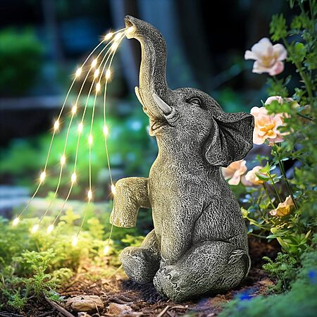 GIGALUMI Solar Watering Elephant Statue Garden Decor  $10.49 + Free Shipping w/ Prime or on $35+