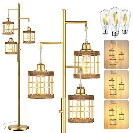 68" QiMH Industrial Stepless Dimmable Tree Floor Lamp w/ 3 LED Bulbs $34.99 + Free Shipping w/ Prime or on $35+