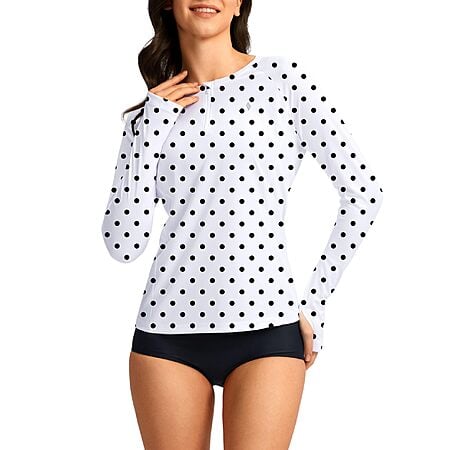 SANTINY Women's Rash Guard UPF50+ SPF Long Sleeve Swimsuits Top (Various) $9.99 + Free Shipping w/ Prime or on $35+
