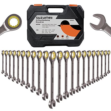 22-Piece SUZUME Ratchet Wrenches Set for $46.95!